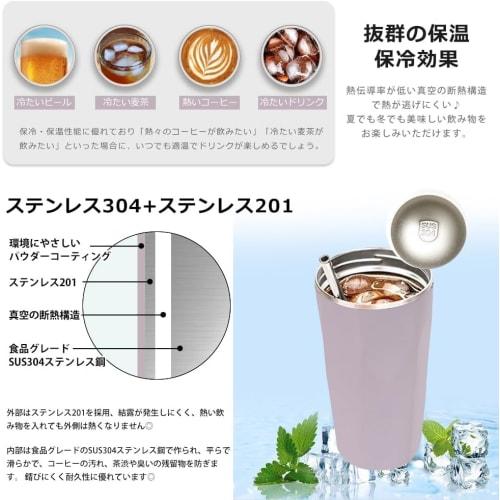 Spill-proof 600ml stainless steel tumbler with straw, wide mouth, and lid. Vacuum insulated, double-walled design for storage and easy carrying. Ideal