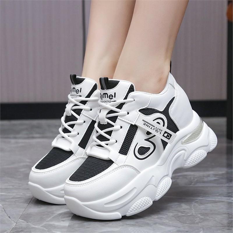 Inner Height Increase Dad Shoes Women 2025 Spring New Korean Version Versatile Sports Shoes Female Students Ins White Shoes Women