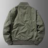 Men's Spring Military Green Cotton Jacket - Trendy Loose Fit with Baseball Collar, Casual Coat.