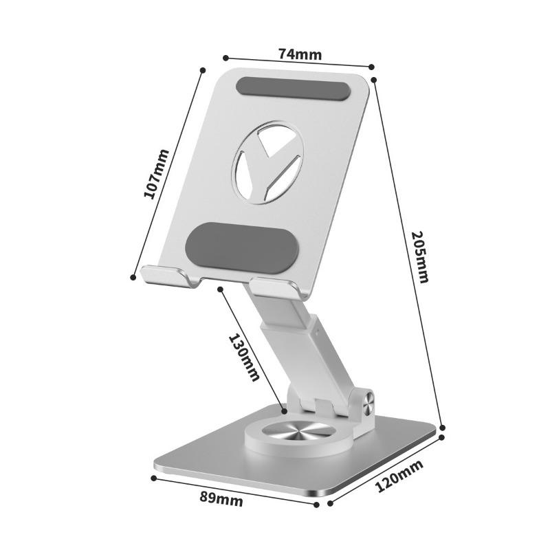 

Вращающаяся на 360° подставка для мобильного телефона, настольная, подъемная и выдвижная, для игр, прямых трансляций, подходит для подставки для планшетного компьютера серебряный