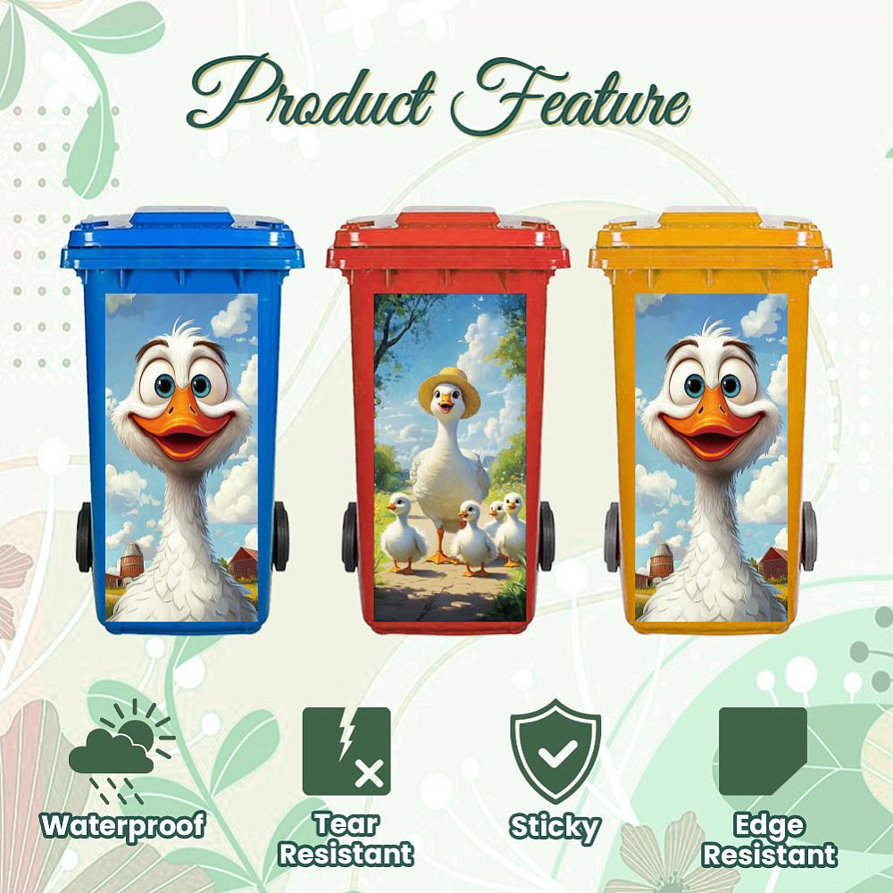 PVC Stickers Self-adhesive Decorative Stickers Decals for Trash Decoration Duck 820x380mm 2pcs/set