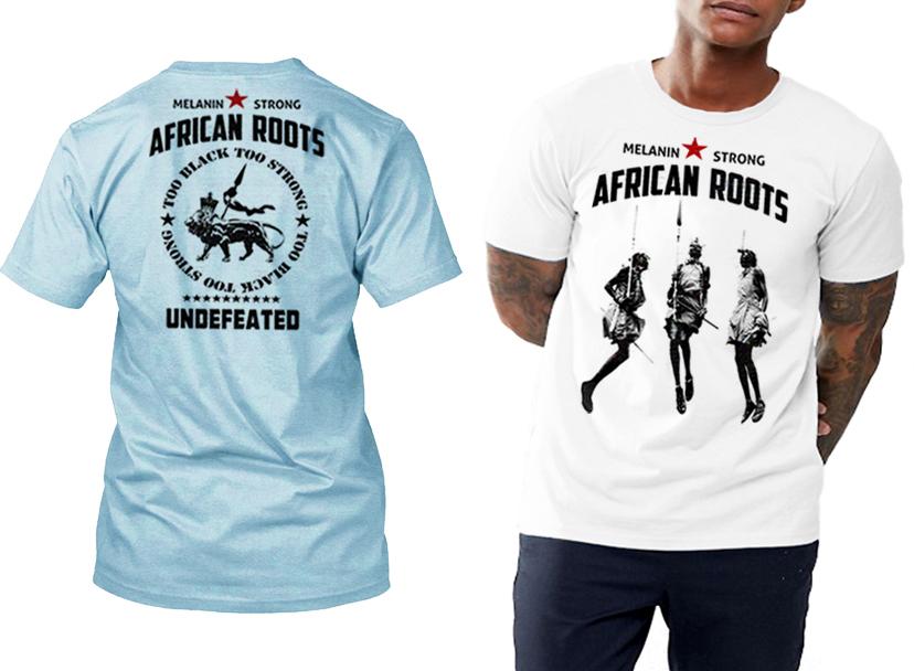 African Roots men s t-shirt black history month Huey P. Newton MLK Malcolm X S