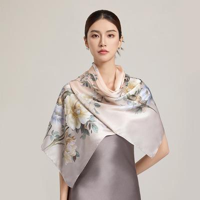 170X50Cm Women Silk Scarf Long Head Scarves 100% Silk Shawls Wraps Floral Scarf  Print Neckscarf Pure Real Silk Scarves