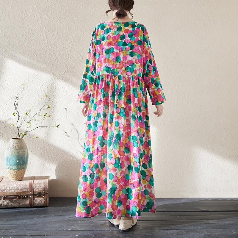 Весенне-летние женские винтажные длинные свободные хлопковые льняные платья больших — фото 7