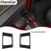 2xRear Door Dandle Cup Holder Panel Cover Trims for Ford F150 + Carbon Fiber