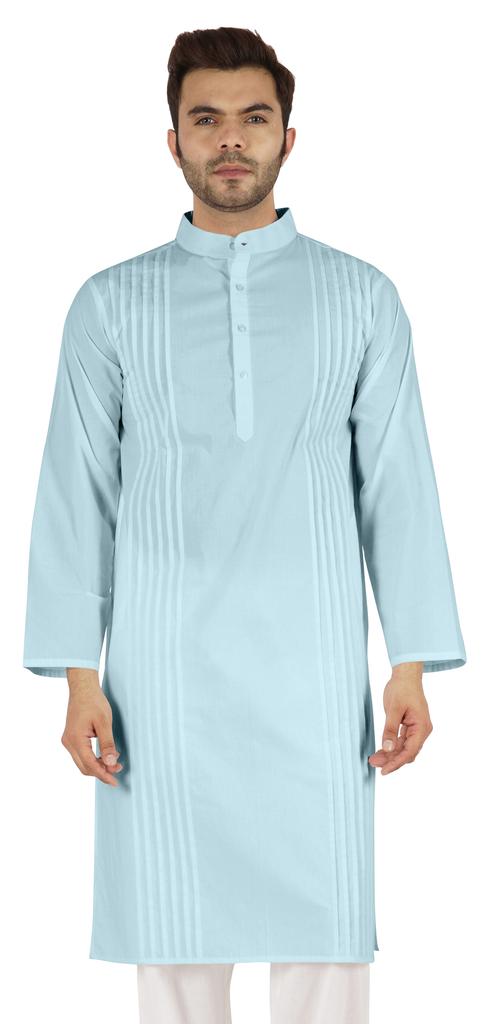 Atasi Cotton Kurta Solid Ethnic- Festive Long Shirt W  Pintuck Traditional Indian Wear For