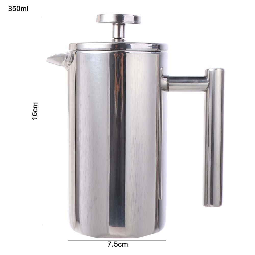 Stainless Steel Coffee Maker Pot 350ml Coffee Press Filter Pot French Press Coffee Maker Office