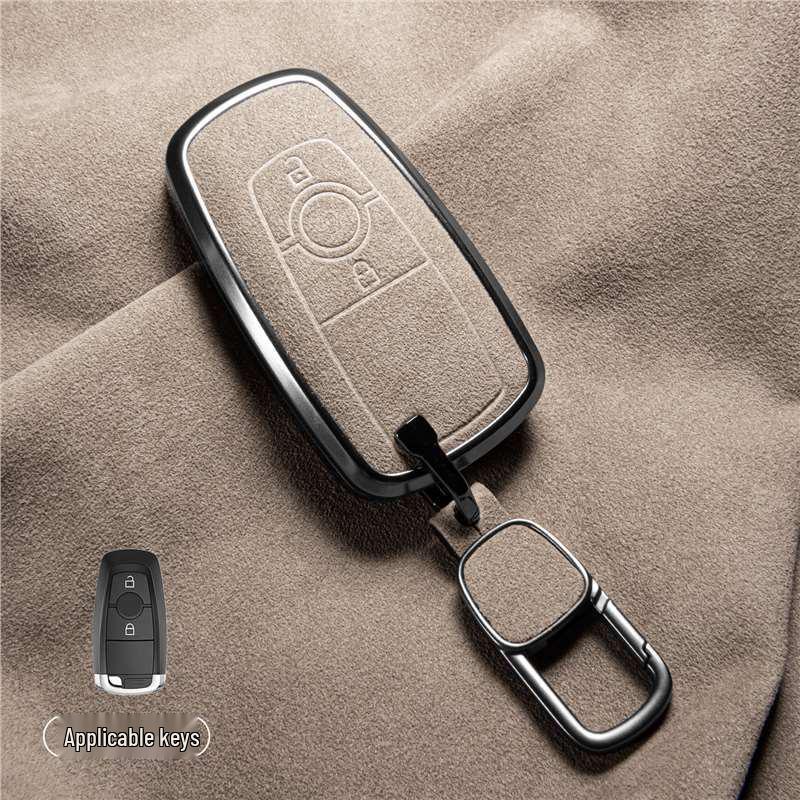Luxury Suede Key Covers for Ford Explorer ST, Escape, Edge, 4WD, Mondeo, and EVOS