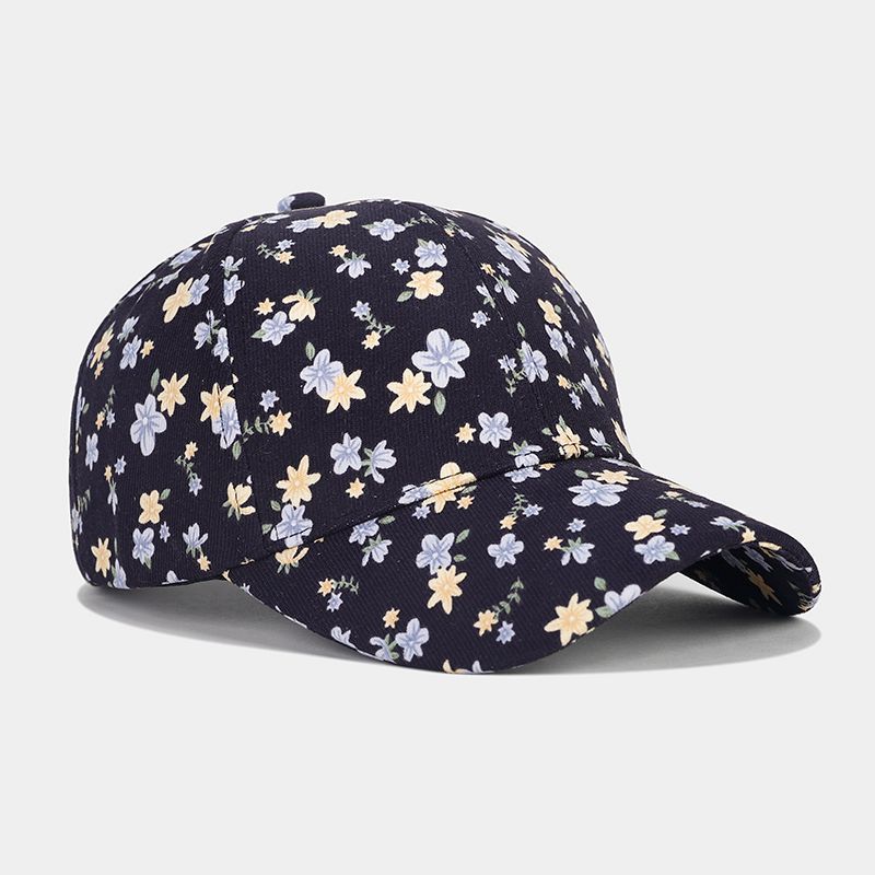 Ins New Full-printed Small Floral Baseball Cap Women's Tide European and American Fashion Hard Top Shopping Cap Tide Hat