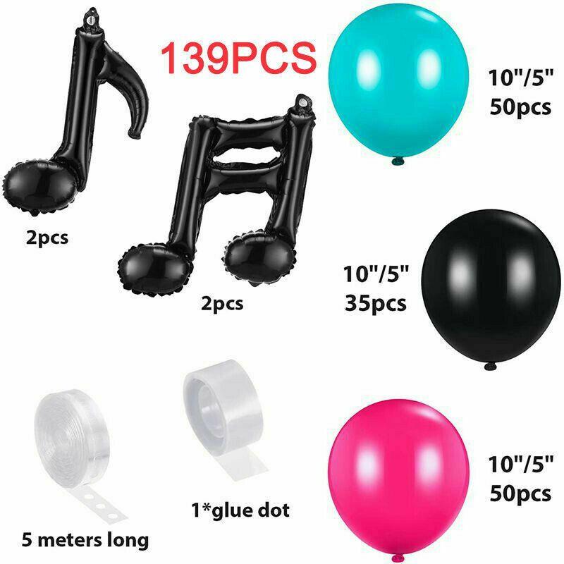 

Music Tik Tok Theme Birthday Party Decorations 139pcs Balloon Arch Supplies Kit 139pcs Music Balloon