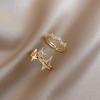 Adjustable Copper Zircon Star Ring for Women - Trendy Temperament Index Finger Jewelry