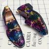 Stylish Men's Tassel Loafers Mens Floral Print Leather Slip-ons Casual Dress Shoes for Men Size 38-46
