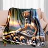 1PC Dog cute printed blanket, all season lightweight home office outdoor nap multifunctional blanket A10