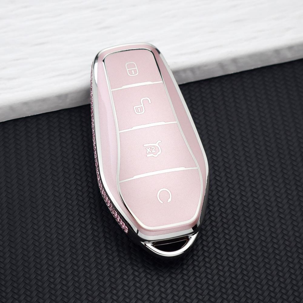 Beauty Pink Car Key Case For Byd Atto 3 Song Plus Seal Han Ev Dolphin Qin Plus U Dmi Anti-Scratch Soft Tpu Key Cover Protector