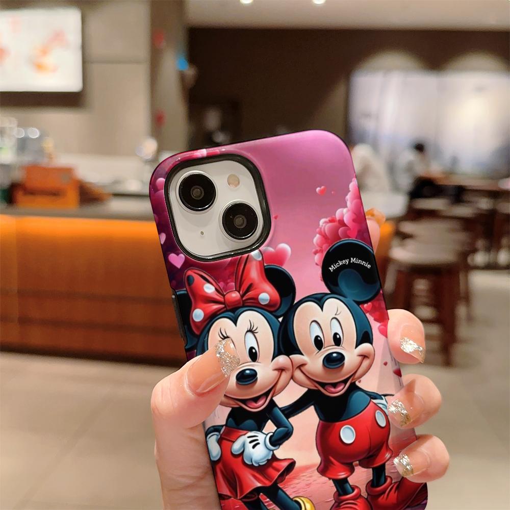 Disney phone case, double-layer protective cover, suitable for iPhone X/XS/SE/7/8/11/12/13/14/15/16/17 Pro Max Plus