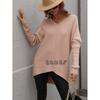 Womens V-Neck Loose Knit Sweater Office Commute - Solid Color Long Sleeve Pullover In Cotton Blend