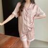 Dampyjamas för flickor Hemdräkt Pyjamas Satin Femme Sweetheart Lounge Set Polka Dot Pijamas Mujer Sovkläder Nattlinne