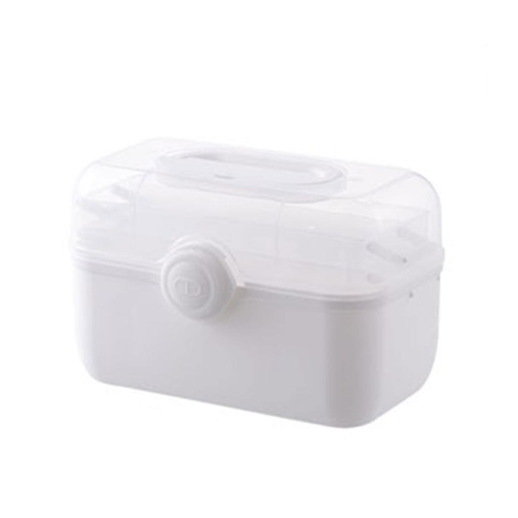 Plastic Medicine Storage Box with Handle Portable Organize Household for Indoor Outdoor Camping Organization