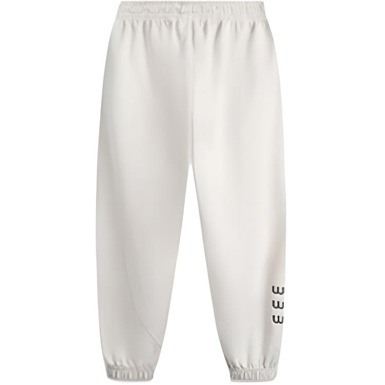 Li-Ning Basketball Series Simple Lace-Up Printed Comfortable Versatile Casual Knitted Sports Pants Men bottoms Flower-Gray Tile-Gray AKLV147-2