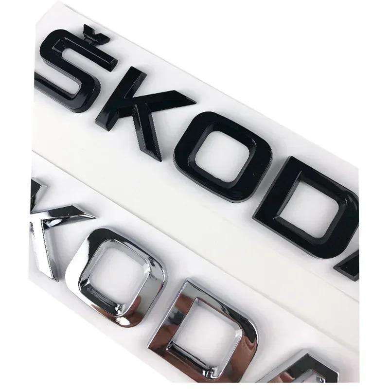 WUM1 3D Buchstaben Emblem Aufkleber für Skoda RS Yeti Fabia Superb Octavia Kodiaq Karoq Tour Rapid Auto Heckklappen Emblem Auto Zubehör