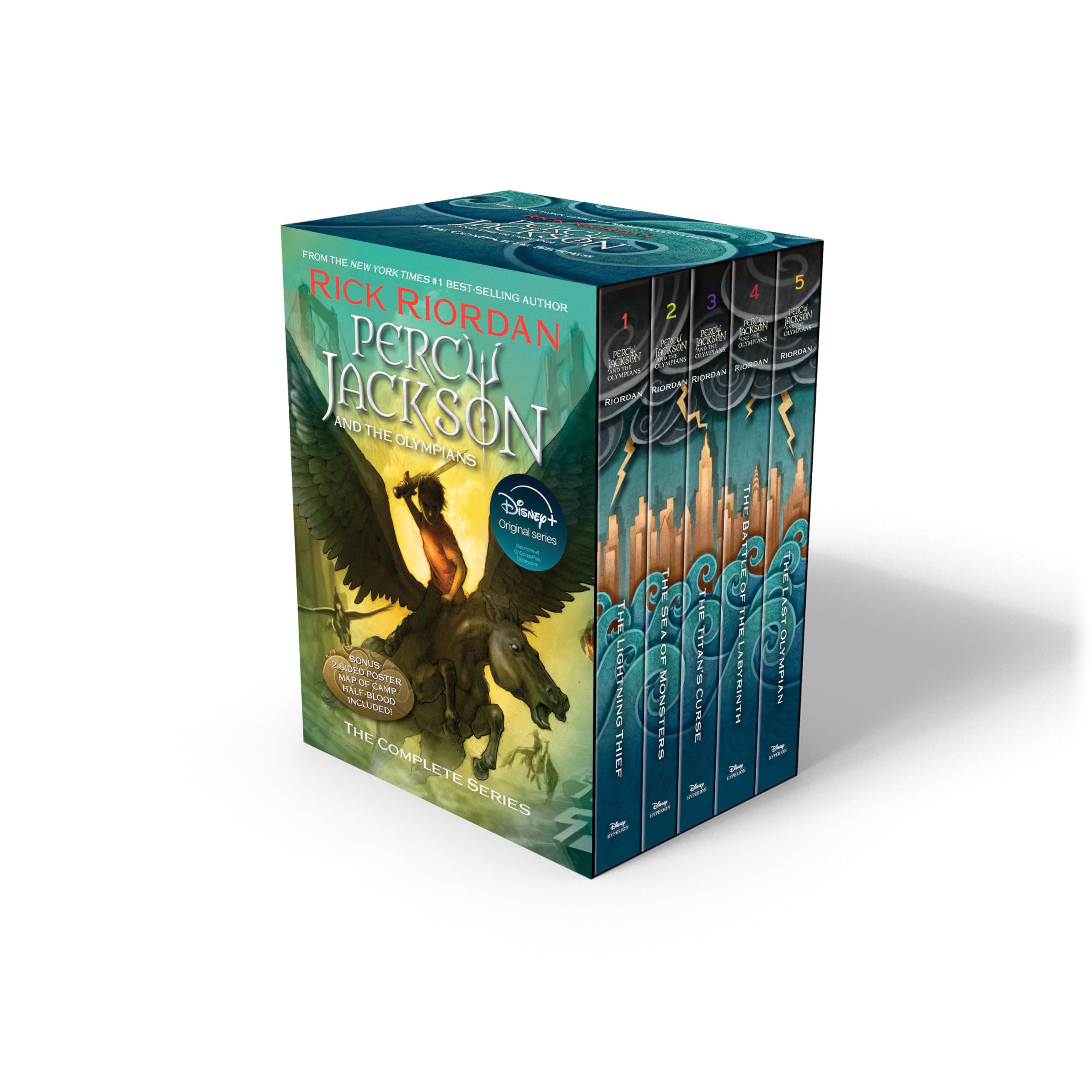 Percy Jackson et les Olympiens Coffret 5 Livres Broché (avec affiche)