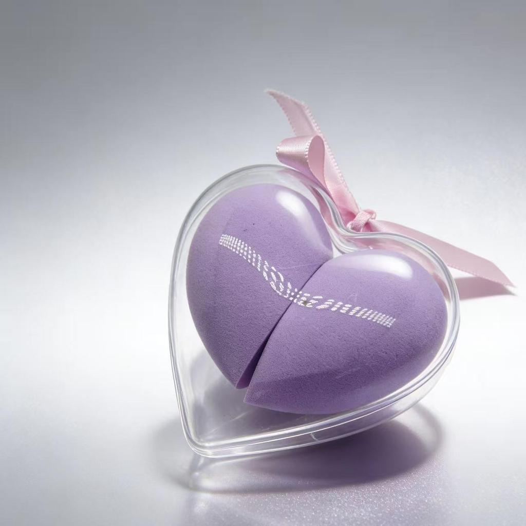 Valentine's Day Heart-Shaped Makeup Sponge Gift Set, Individually Packed, Super Soft, Non-Edible