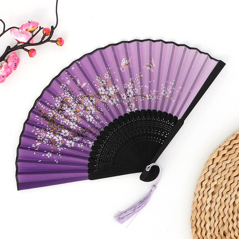 Hanfu skládací vějíř pro ženy inspirovaný japonským a čínským stylem – Scénický tanec bambusový styl
