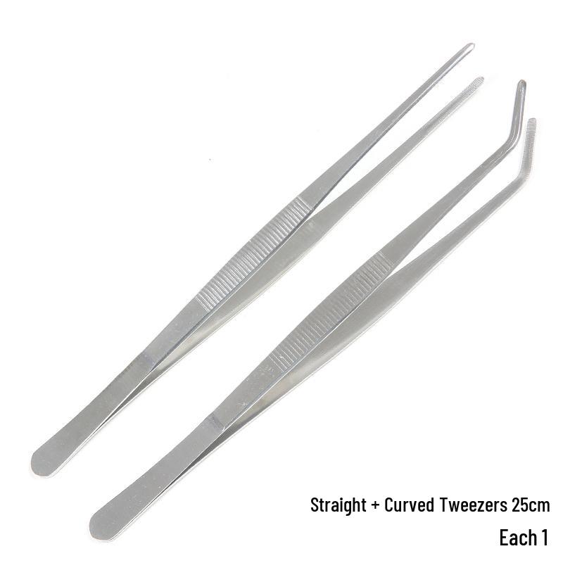 Extra Long Stainless Steel Bent Tip Tweezers for Aquatic Plants and Multi-Purpose Use.