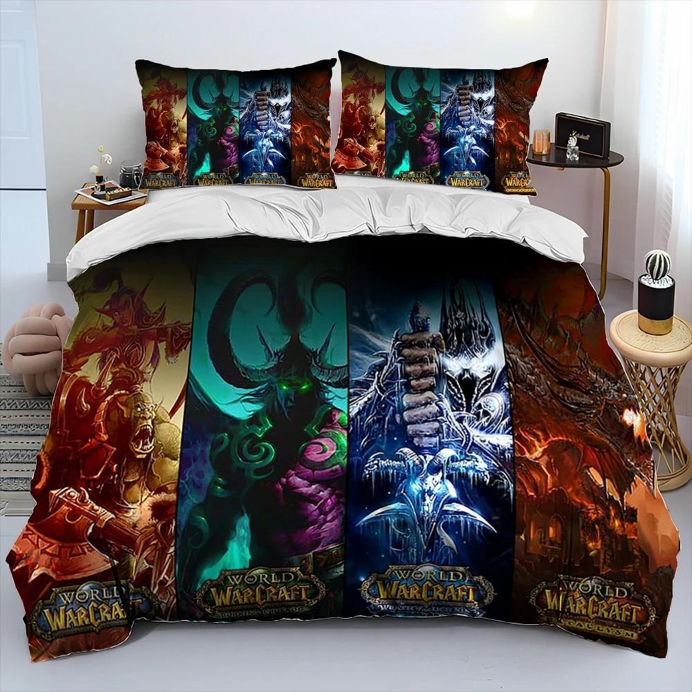 World of Warcraft,WOW ,Game Printed Comforter Bedding Set,Duvet Cover Bed Set Quilt Cover Pillowcase,king Queen Size Bedding Set