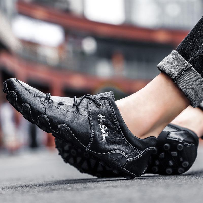 Men's Octopus Low-Top Leather Loafers: Korean Style Breathable Slip-On Driving Shoes