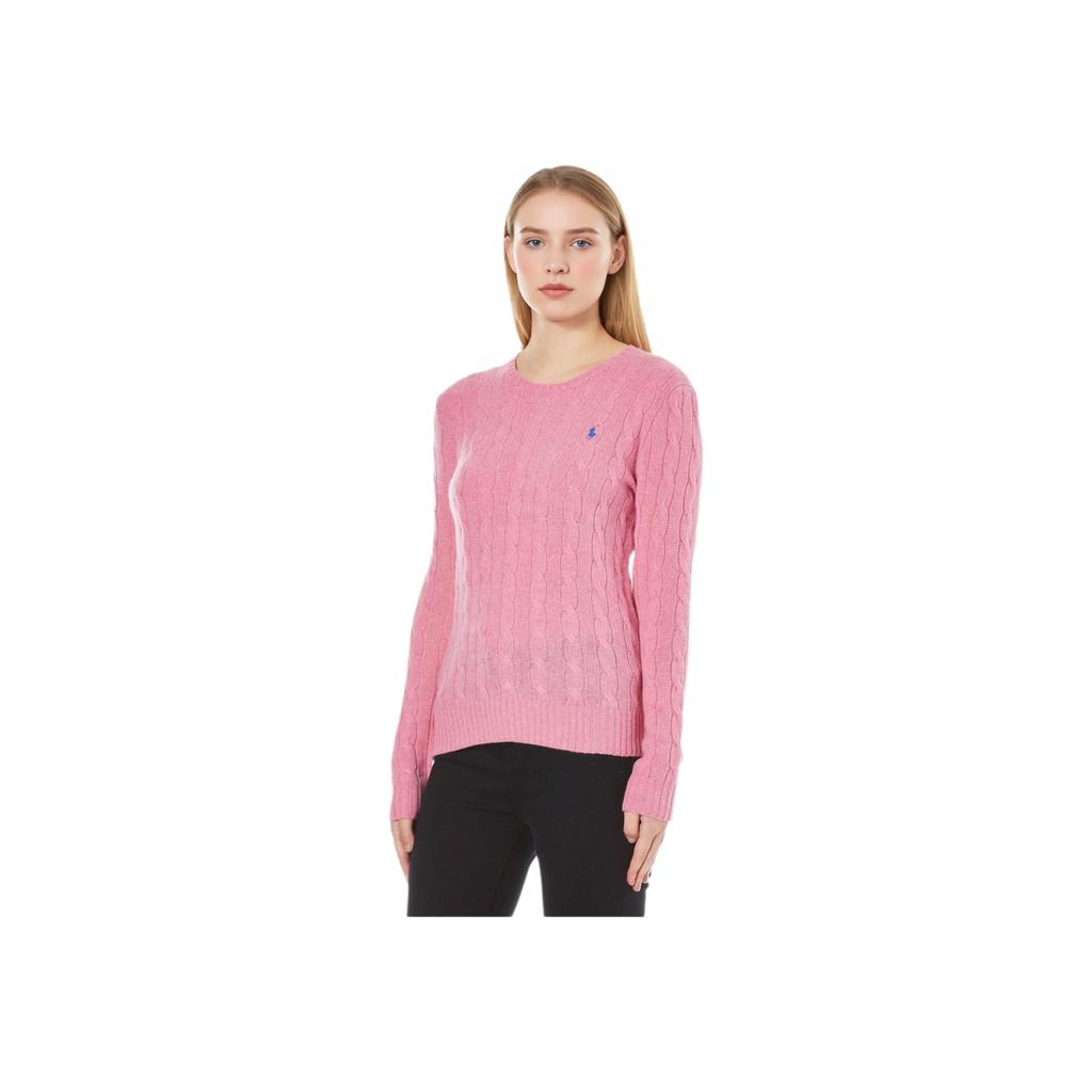 Polo Ralph Lauren Solid Color Pony Embroidered Crew Neck Long Sleeve Sweater Women sweater Pink 211581065-015