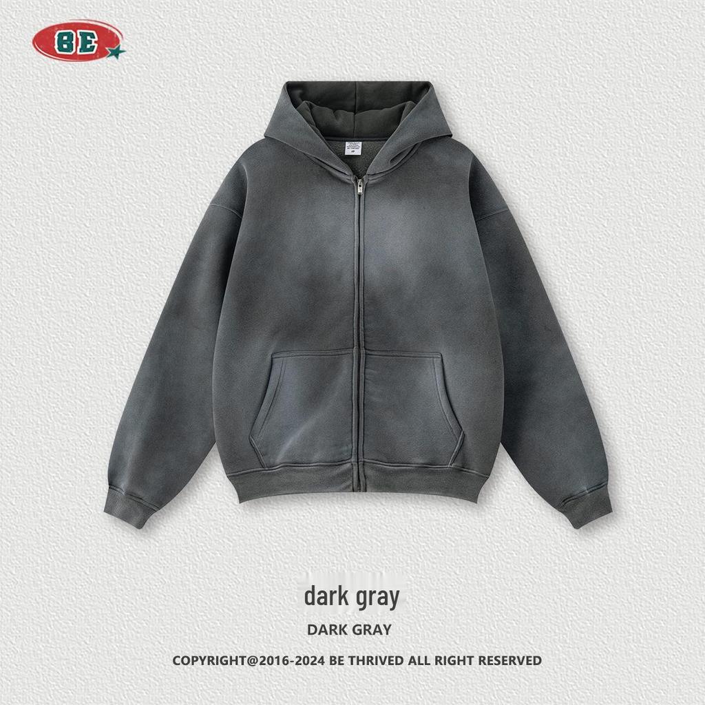 BE Winter 2025 Men's American Trend Plus Velvet Hooded Sweatshirt & Straight Casual Pants Two-Piece Set