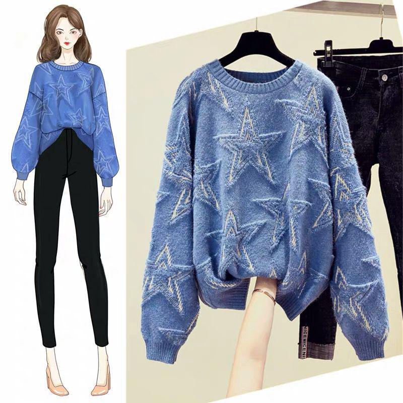 2020 jaro a podzim nový síťový červený líný svetr ženy volný pulovr pletení spodní košile s dlouhým rukávem příliv