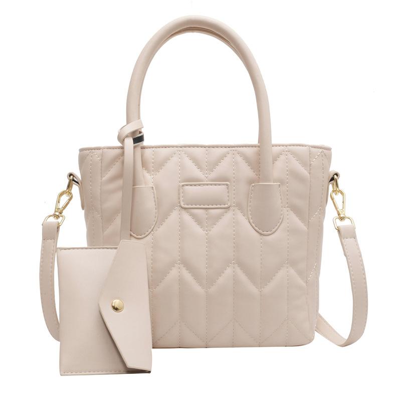 

Premium Rhombus Design Portable Small Bag Women s 2025 Autumn Niche Simple Fresh Bucket Bag Shoulder Bag білий