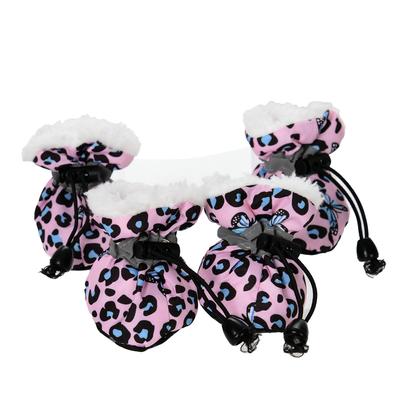 4pcs/set Winter Waterproof Pet Dog Shoes Anti-slip Rain Snow Boots Footwear Thick Warm for Small Cats Puppy Dogs Socks Booties
