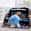 Haaland 3 Customize Your Name Blanket Lightweight Customizable Blanket Ultra-Soft Versatile for Nap Living Room Couch Home Decor