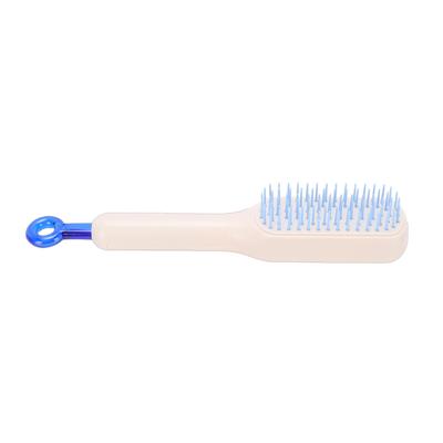 Retractable Hair Brush Self Cleaning Hair Brush with Ergonomic Pull Ring for Detangling Styling White