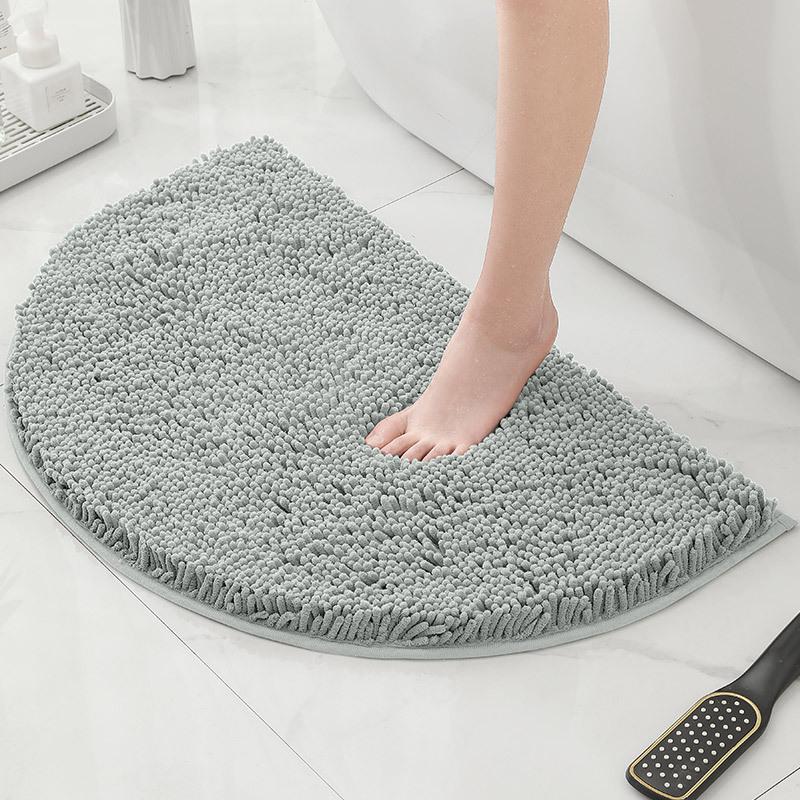 Bathroom Non-Slip Floor Mat Door Mat Absorbent Carpet Bathroom Door Mat Chenier Encrypted Semicircular Foot Mat
