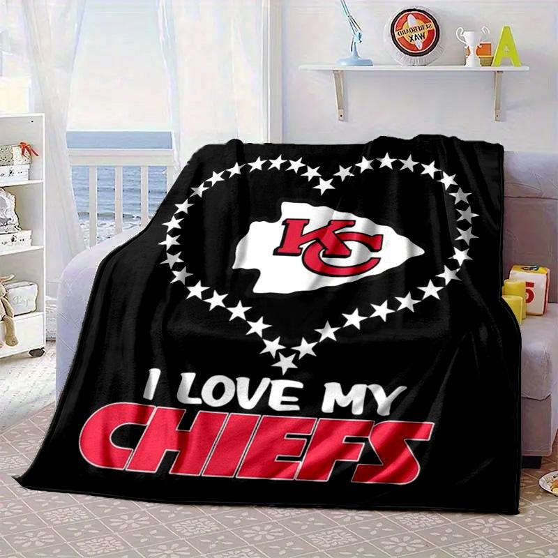 Kansas City Chiefs Pattern Portable Blanket/Soft Blanket Bedding Blanket Suitable for Travel Camping Living Rooms Offices Sofas Fan Gifts