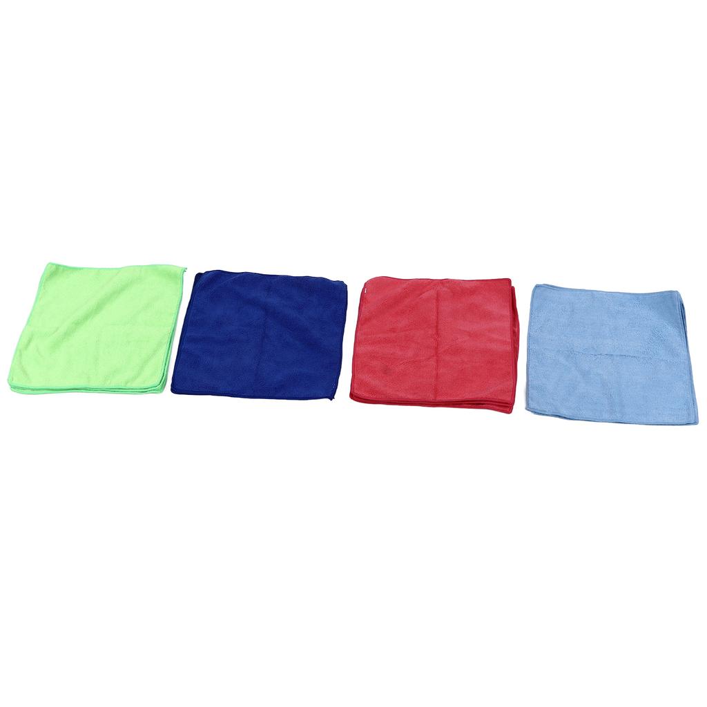 12pcs Cleaning Cloth 4 Different Colors Strong Water Absorption Reusable Microfiber Towels for
