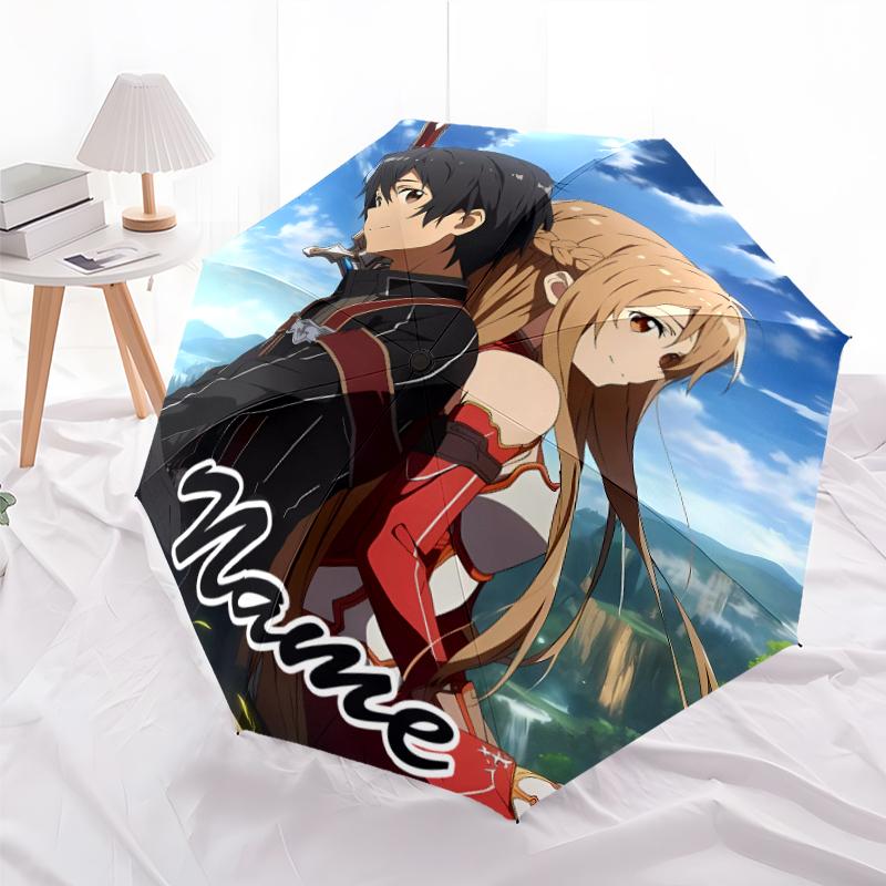 Personalized Name S-Sword Art Online Print Umbrella - Automatic Open/Close, Eight-Rib Durable Frame, Automatic Folding Umbrella