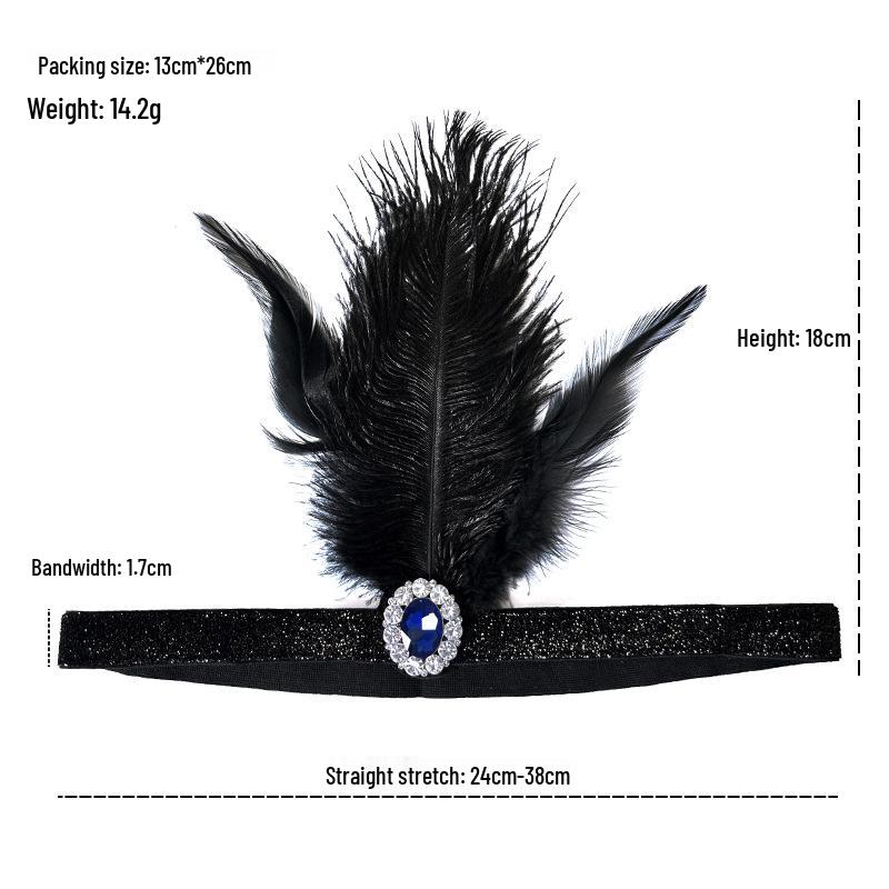 1920s Gatsby-Style Feather Headdress and Gloves: Retro Medieval-Inspired Accessories