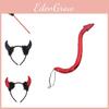 Princess Costume Accessory With Lace Devil Horns And Tail For Halloween Events