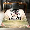 Custom Name Cow Printed Carpet,Rug for Office Chair Living Room Bedroom Kitchen Room Decor Gifts.