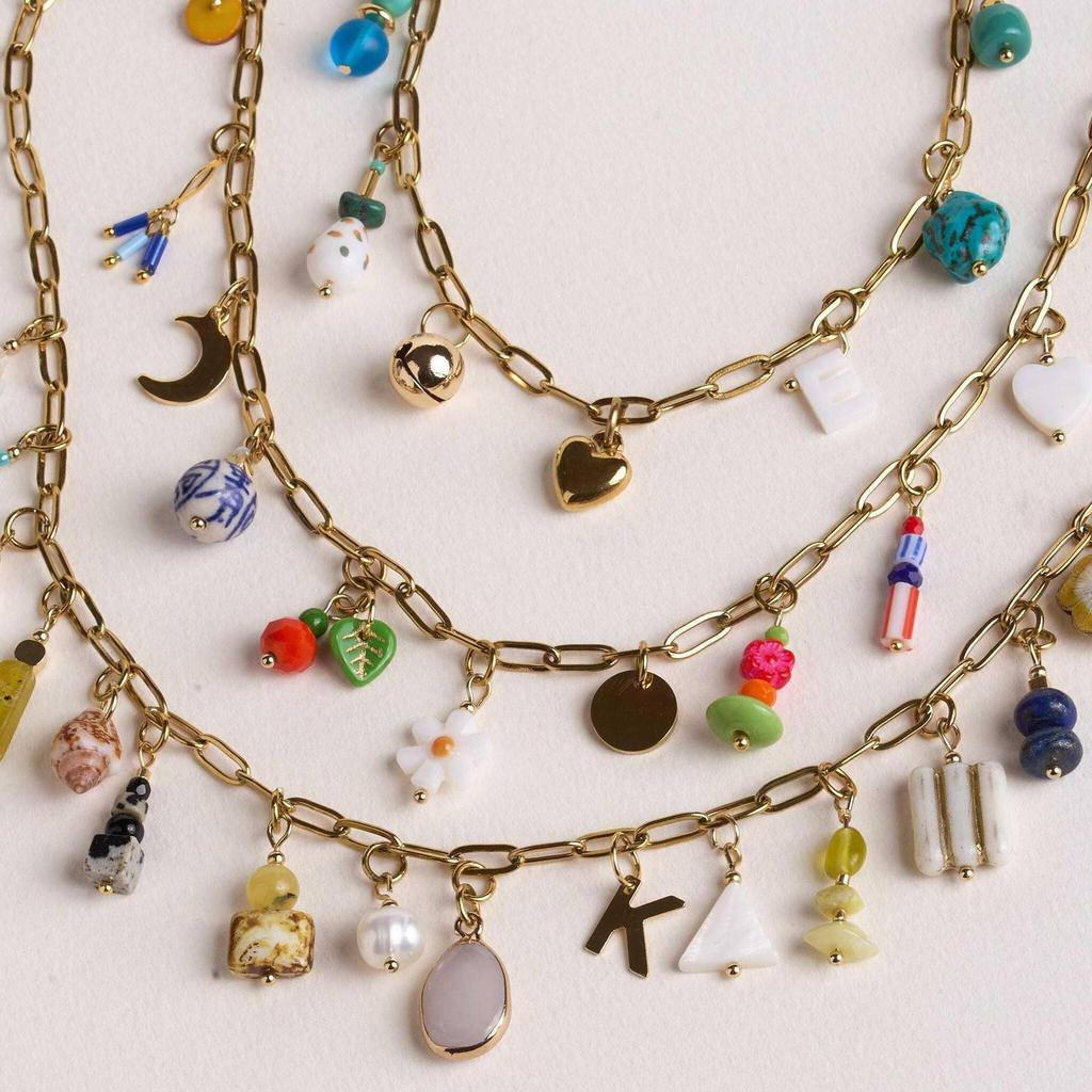 18K Gold Edelstahl Grenzüberschreitendes Anhänger: DIY-Serie nach Maß für Frauen