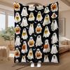 Halloween Dog Pattern Pet Lover Gift Blanket Cute Pumpkin Design Home Decor Soft Cozy Multi-Purpose Throw 280Gsm