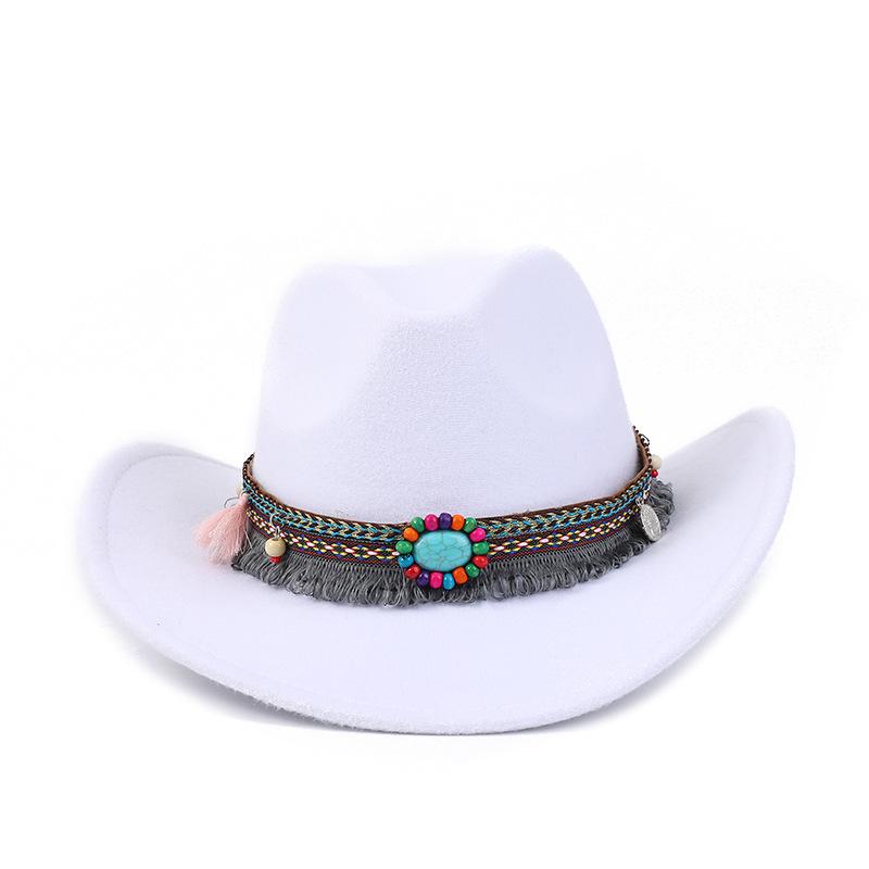 New Western Cowboy Hat Top Hat Jazz Hat Big Brim Ethnic Style Cowboy Felt Hat