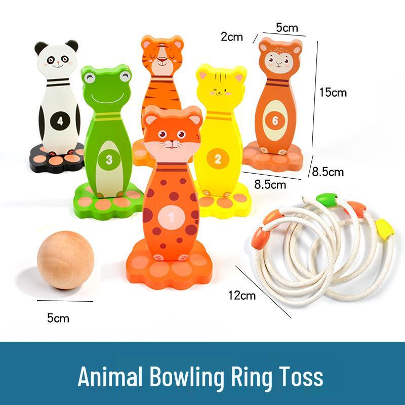 

Animal Bowling & Ring Toss: Montessori Educational Game for Kids 3-6