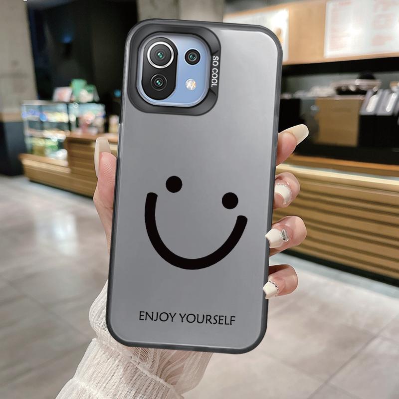 Smiling Face Case For Xiaomi Mi 11 Lite 5G NE 13T PRO 14T Redmi A5 A1 A2 9A Poco C71 Shockproof Hard Back Cover Line Art Sketch