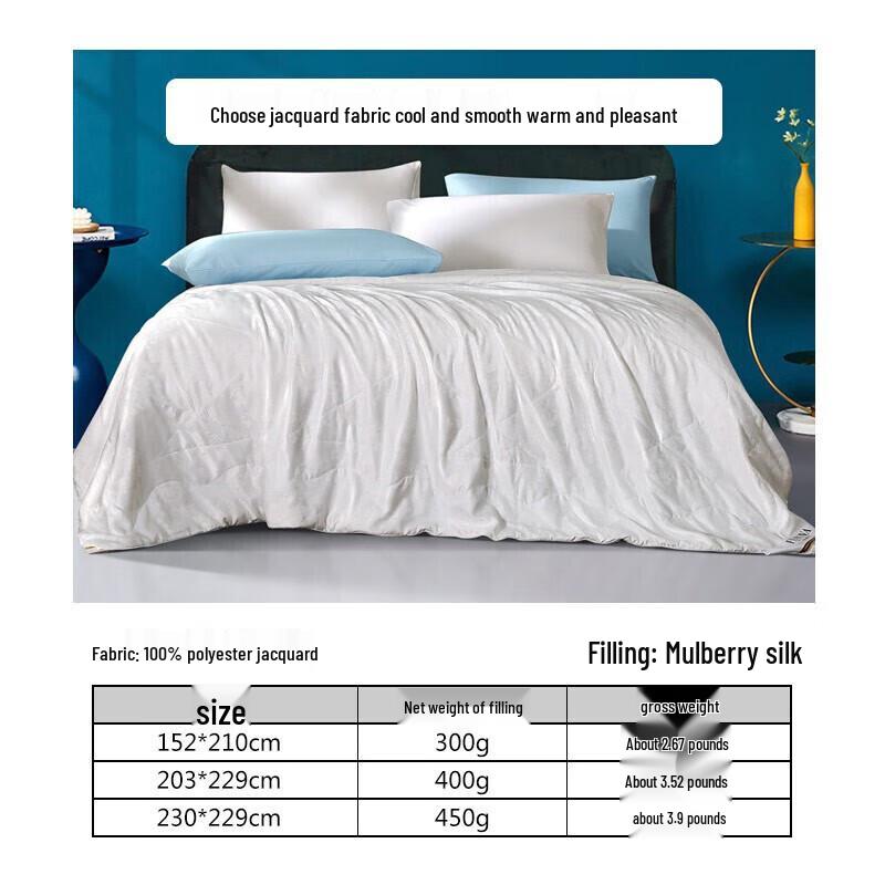 Fuanna 100% Silk Summer Air Conditioning Quilt